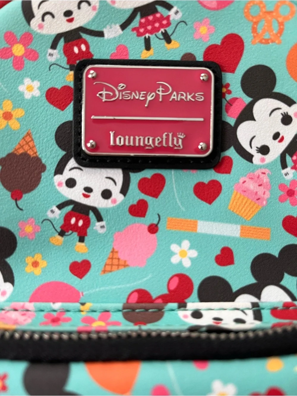 Disney Parks x Loungefly Mickey Minnie Mouse Sweet Treats Mini Backpack Aqua